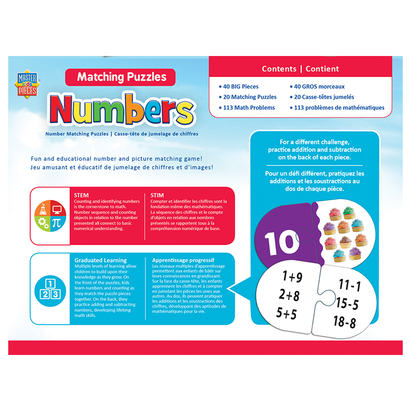 Masterpieces Puzzle Educational Matching Puzzle Numbers