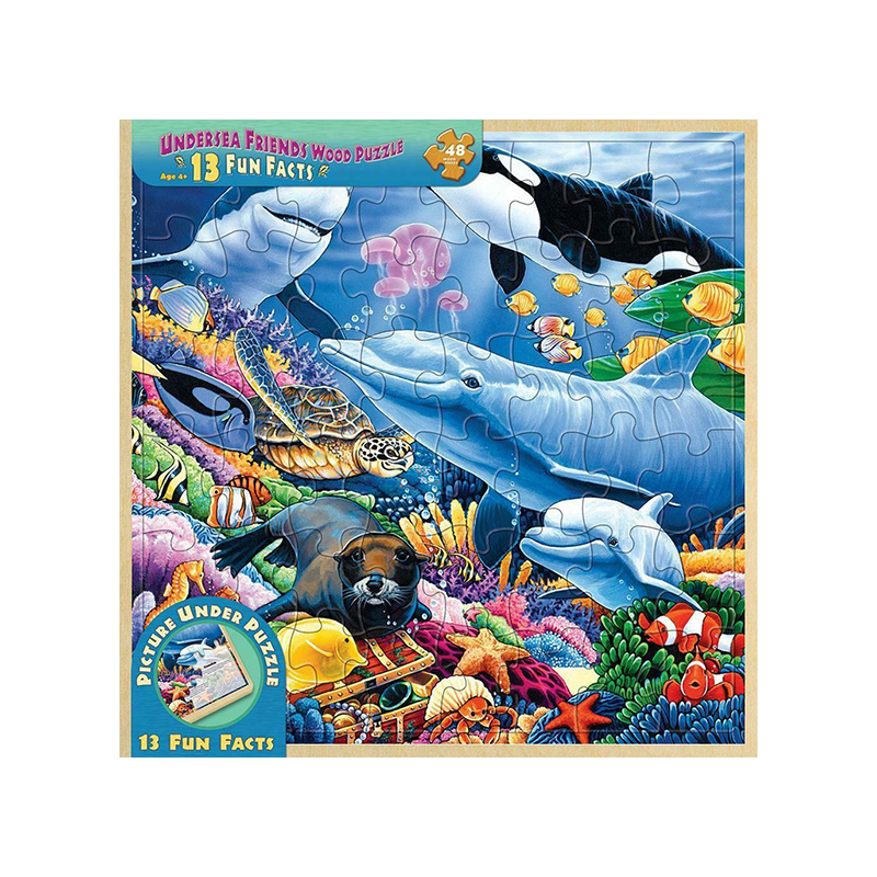Masterpieces Puzzle Wood Fun Facts Undersea Friends Puzzle 48 pieces